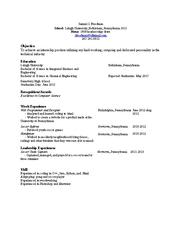 Soccer Referee Resume - PDFSimpli