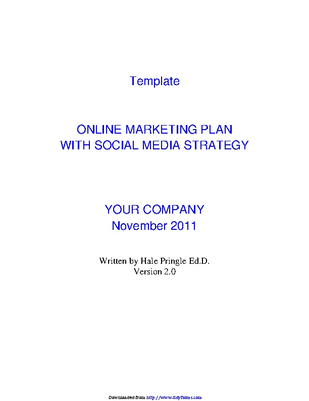 Social Media Marketing Plan Template 2