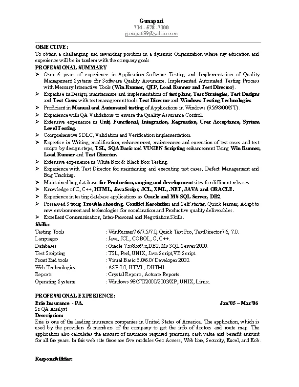 Software Test Engineer Resume - PDFSimpli