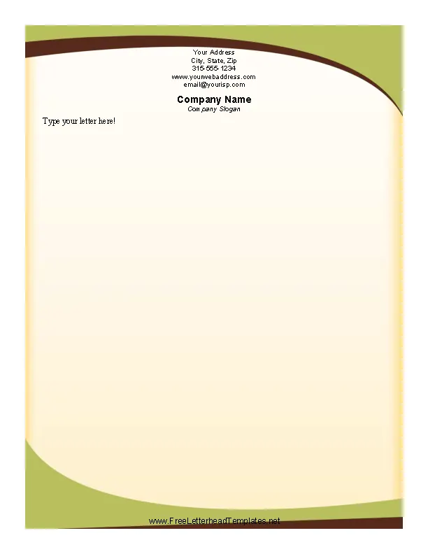 Sophisticated Green Letterhead Template Word Doc