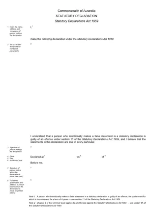 Statutory Declarations PDF