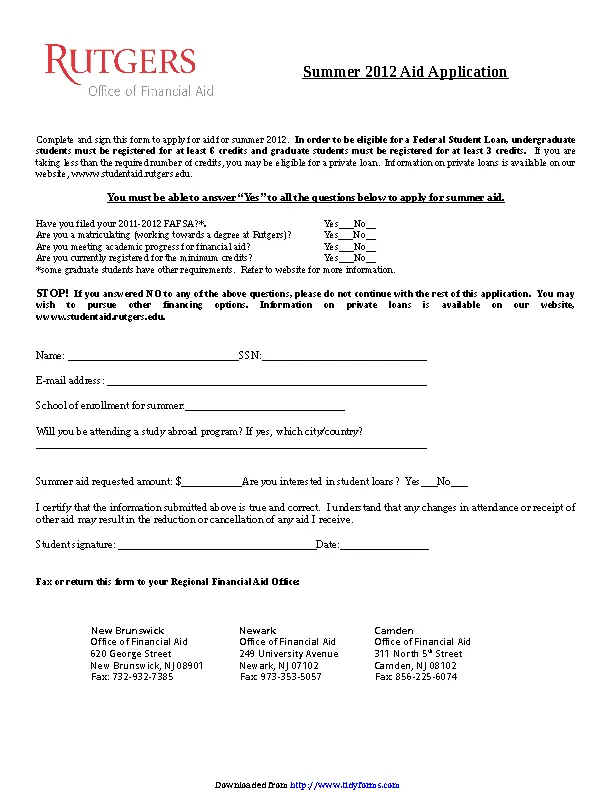 Students Loan Application Form 2