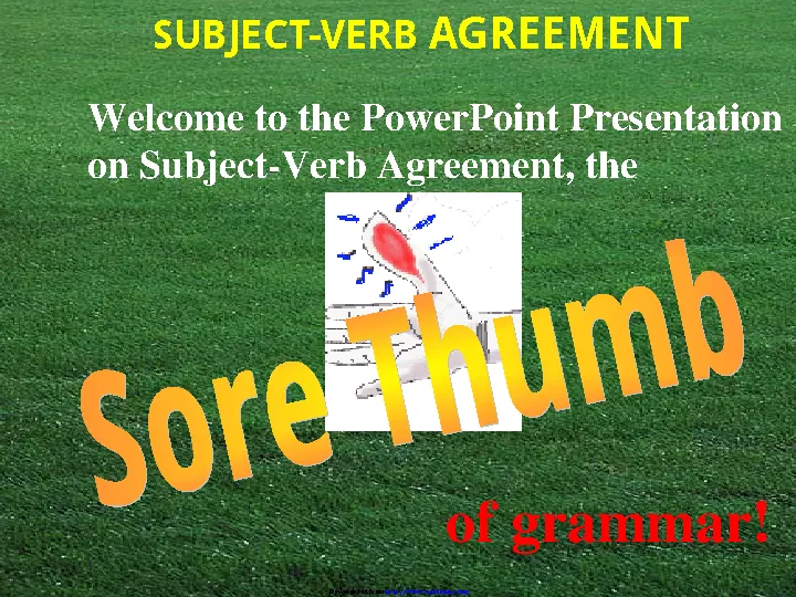 Subject Verb Agreement Ppt 1