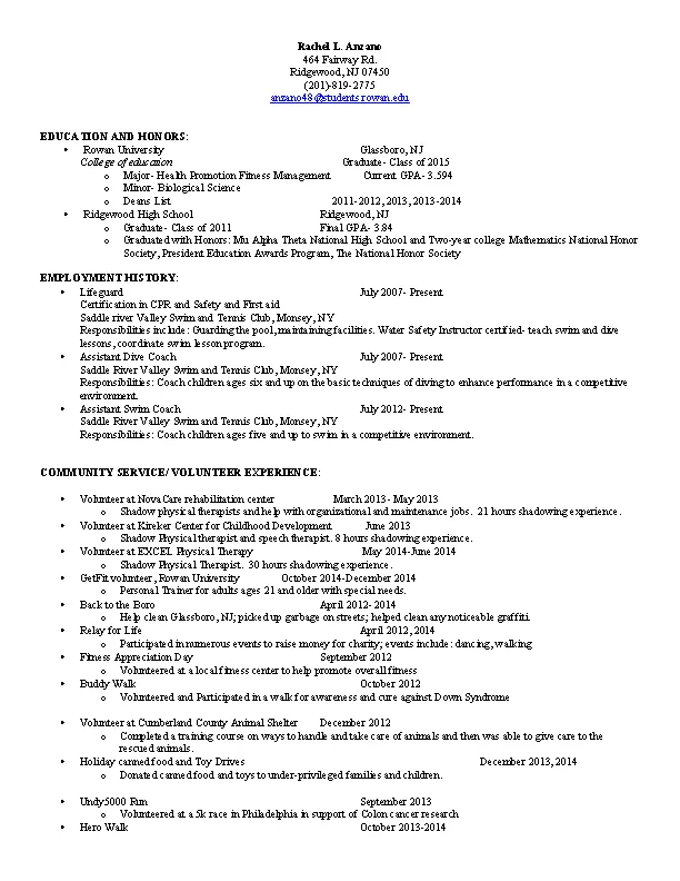 Swim Coach Resume - PDFSimpli