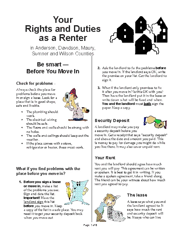 Tennessee Your Rights And Duties As A Renter
