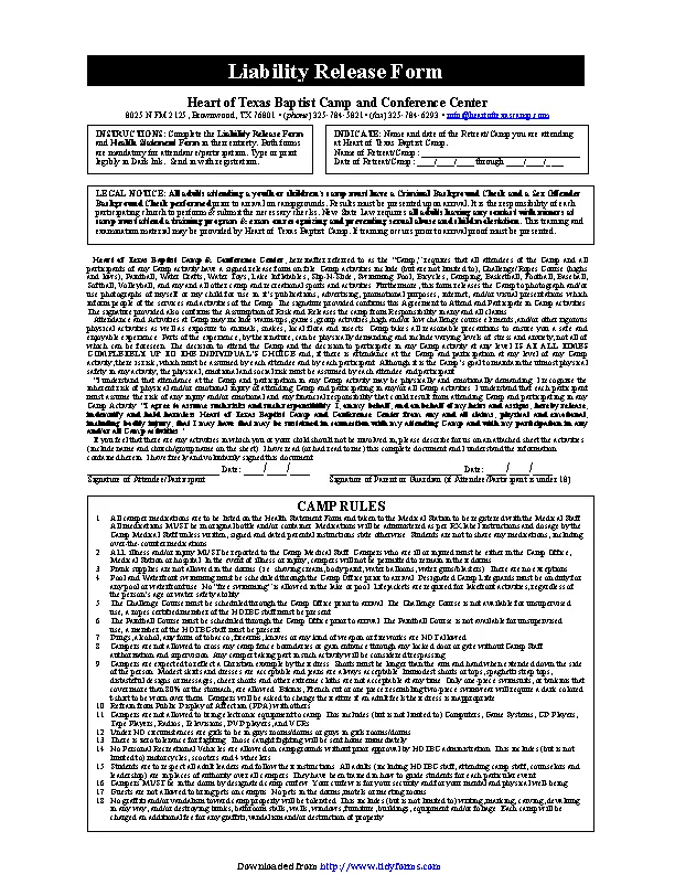 Texas Liability Release Form 3