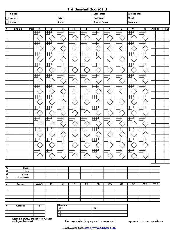 The Baseball Scorecard PDFSimpli