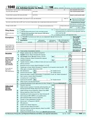 Forms 1040 2016 form