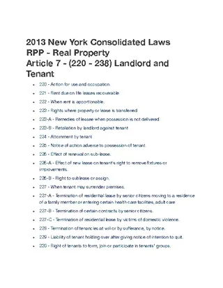 2013 New York Real Property Laws Chapter 7