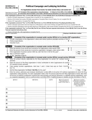 Forms 990 Schedule A 2015 PDF