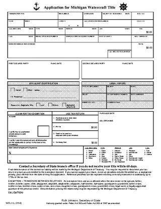 watercraft title application michigan