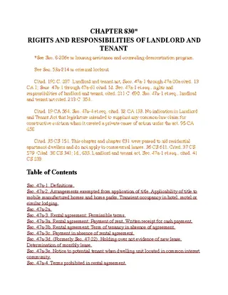 Connecticut Chapter 830 Rights And Responsibilities Of Landlord And Tenant