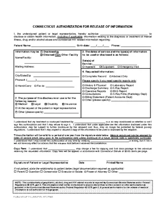 Forms Connecticut Hipaa Medical Release Form