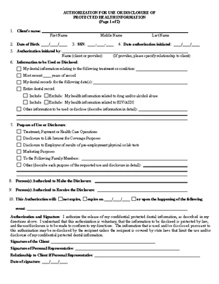 Dental Hipaa Release Form