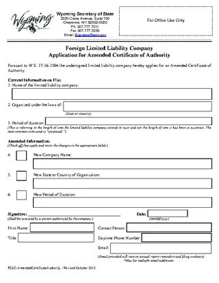 Forms Fllc Amendedcertificateauthority