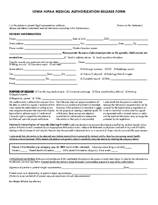 Forms Iowa Hipaa Medical Release Form