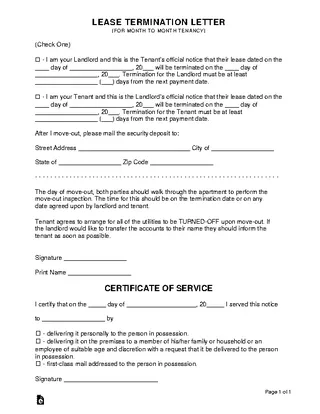 Lease Termination Letter Form