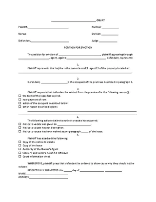 Forms Louisiana Petition For Eviction Form