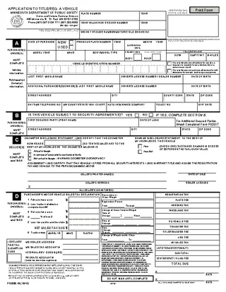 Forms Minnesota Mv Title And Register Motor Vehicle Application