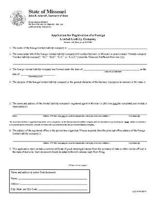 Forms Missouri Application For Registration