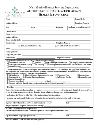 Forms New Mexico Hipaa Release Form