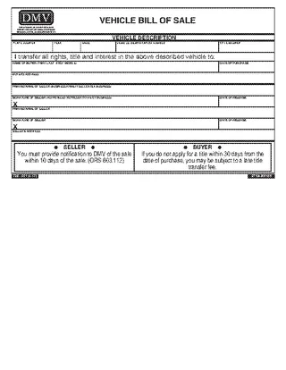 Forms Oregon Dmv Bill Of Sale Form 735 501