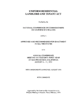 Forms Uniform Residential Landlord And Tenant Act