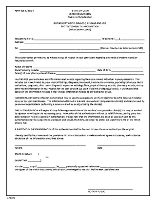 Forms Utah Hipaa Medical Release Form 1