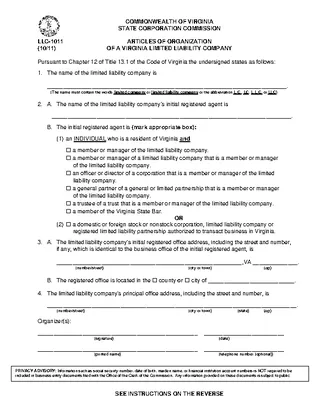 Forms Virginia Articles Of Organization