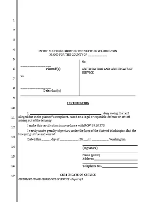 Forms Washington State Package Of All Court Eviction Form