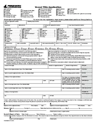 Forms Washington Vessel Title Application 420289