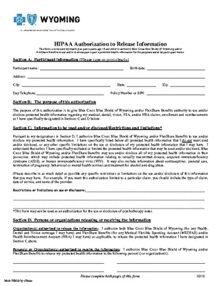 Forms Wyoming Hipaa Medical Release Form