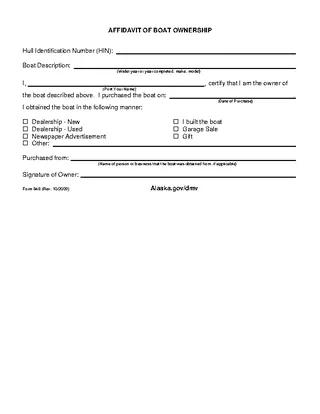 Affidavit Of Ownership Form 848