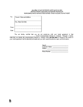 Forms Alaska 10 Day Notice To Quit Non Compliance
