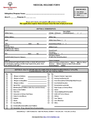 Arizona Medical Release Form 2