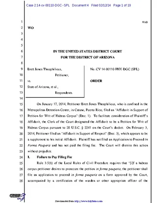 Forms Arizona Petition For Writ Of Habeas Corpus
