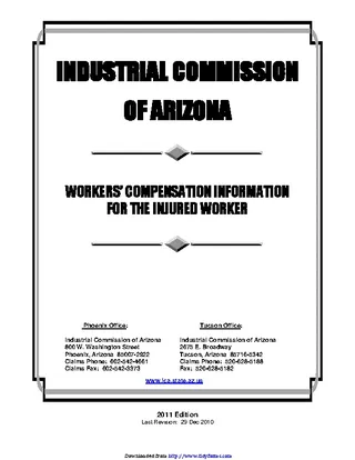 Forms Arizona Workers Compensation Information For The Injured Worker