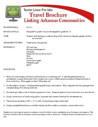 Forms Arkansas Travel Brochure Lesson