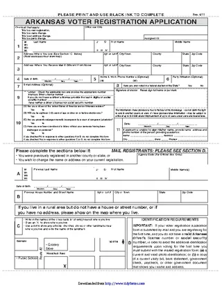 Forms Arkansas Voter Registration Form