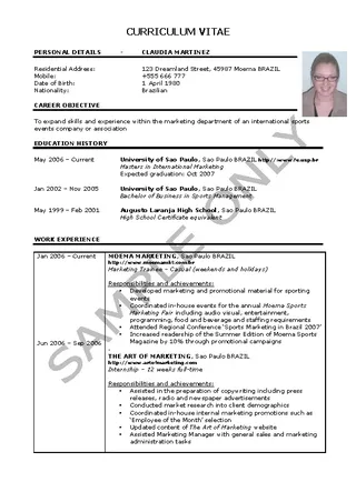 Assistant Marketing Manager Resume Template