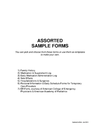 Assorted Sample Forms