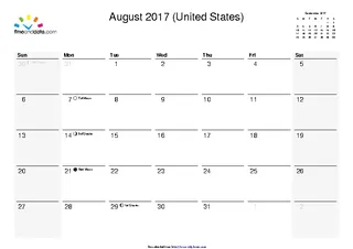 August 2017 Calendar 3