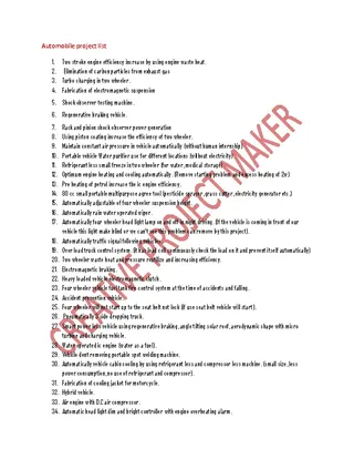 Forms Automobile Project List Template