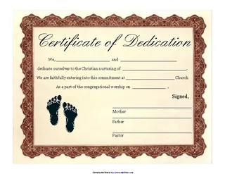 Forms Baby Dedication Certificate 3