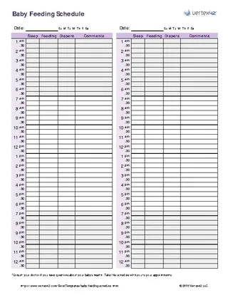 Forms Baby Feeding Weight Chart
