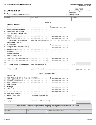 Forms Balance Sheet Template Free