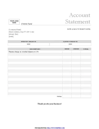 Forms Bank Statement Template