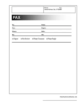 Basic Fax Cover Sheet Template