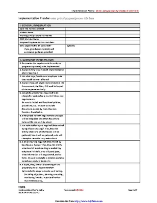 Forms Basic Implementation Plan Template
