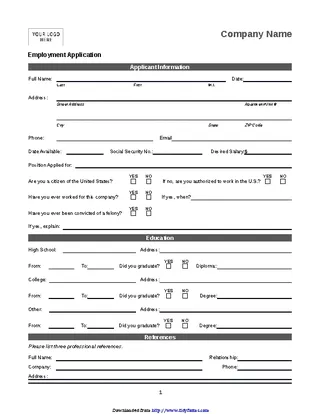Forms Basic Job Application 1